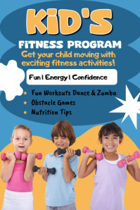 Azul Kids Fitness Program Poster Template