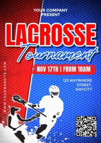 Blue Modern & Minimal Lacrosse Tournament A2 template