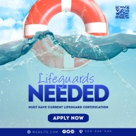 Blue Modern & Minimal Lifeguards Needed Insta Instagram Post template