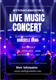 Azul Live Music Concert A6 Template