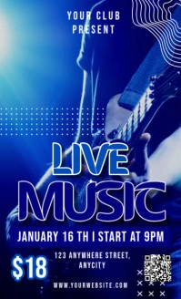 Blue Modern & Minimal Live Music Legal As template