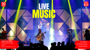 Blue Modern & Minimal Live Music Pos Twitter template