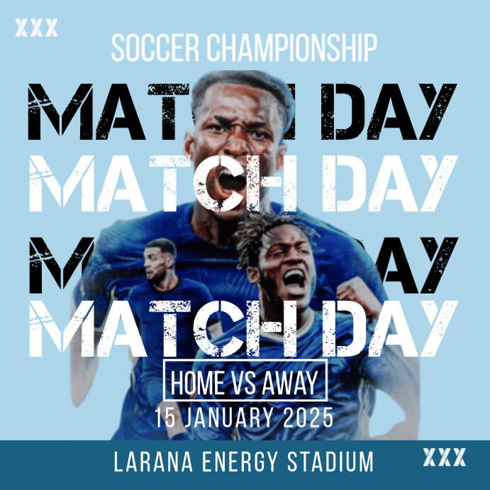 Blue Modern & Minimal Match Day Pos Instagram Template | PosterMyWall