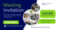 Blue Modern & Minimal Meeting Invitation Facebook Shared Image template