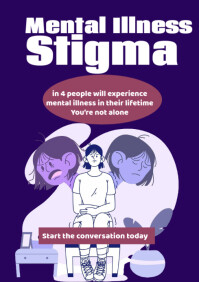 Niebieski Mental Health Awareness A1 Template