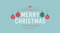Blue Modern & Minimal Merry Christmas Happy Holidays Template  Digital Display (16:9)