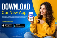 Biru Mobile App Download Плакат Template