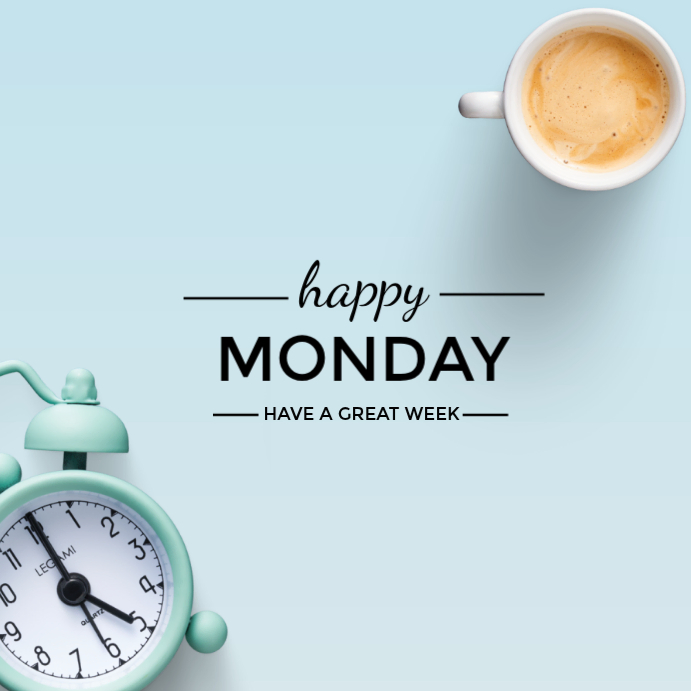 Blue Modern & Minimal Monday Motivation Instagram Post Template ...