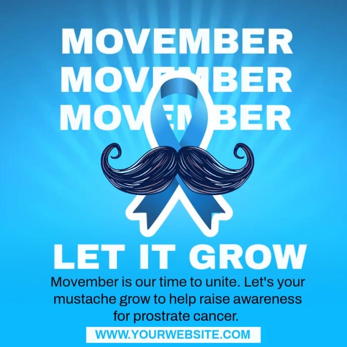 Plantilla de Blue Modern & Minimal Movember Men Health Awareness Month ...