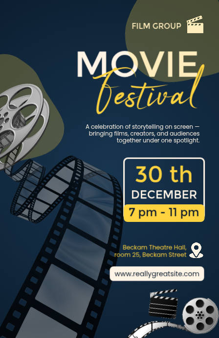 Movie Festival Half Page Wide Template | PosterMyWall