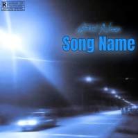 Blue Modern & Minimal Music Album Cover :The blue street Ikhava ye-Albhamu template