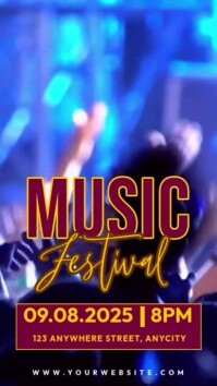 Blue Modern & Minimal Music Festival Reel Instagram template
