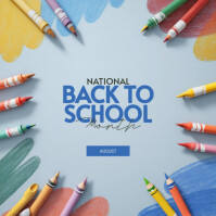 Blue Back to School Month Instagram-opslag Template