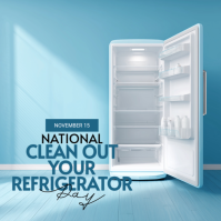Blue Modern & Minimal National Clean Out Your Refrigerator Day Instagram Post template