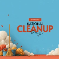 Blue Modern & Minimal National Cleanup Day Instagram Post template