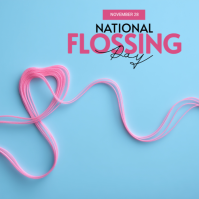 Blue National Flossing Day Iphosti le-Instagram Template
