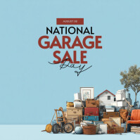 Blue Modern & Minimal National Garage Sale Day Instagram Post template