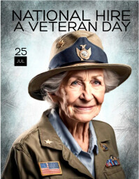 Blue Modern & Minimal National Hire A Veteran Day Flyer (us Letter) template