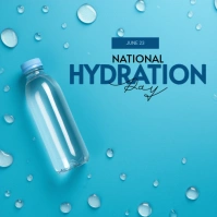 Blue Modern & Minimal National Hydration Day Instagram Post template