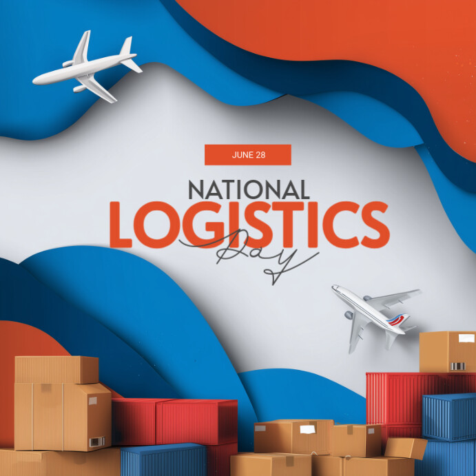 Blue Modern & Minimal National Logistics Day Instagram Post template