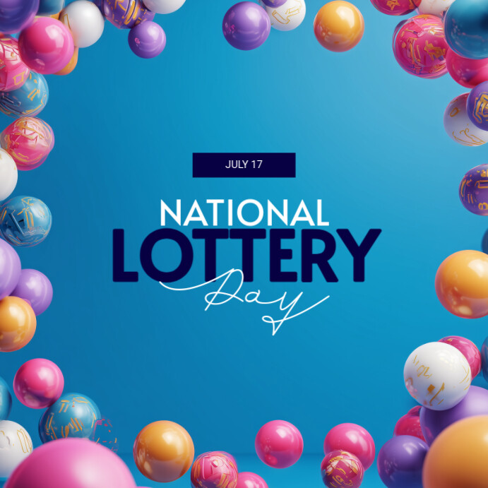 Blue Modern & Minimal National Lottery Day Instagram Post template