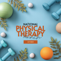 Blue National Physical Therapy Month Сообщение Instagram Template