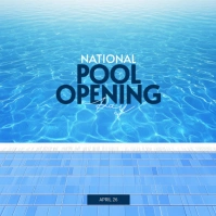 Blue Modern & Minimal National Pool Opening Day Instagram Post template