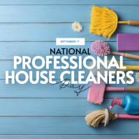 Blue National Professional House Cleaners Day Iphosti le-Instagram Template