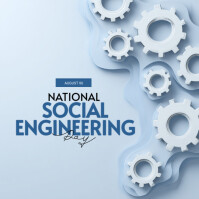 Blue Modern & Minimal National Social Engineering Day Instagram Post template