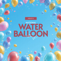 Blue Modern & Minimal National Water Balloon Day Instagram Post template