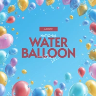 Blue Modern & Minimal National Water Balloon Day Instagram Post template