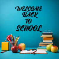Blue Modern & Minimal Ocean Blue Welcome Back To School  Instagram Post template