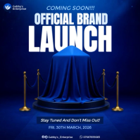 Blue Modern & Minimal Official Brand Launch Template  Instagram Post