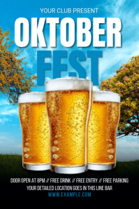 Blue Modern & Minimal Oktoberfest Poster template