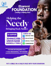 Blue Modern & Minimal Orphanage Outreach  Flyer (us Letter) template