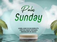 Blue Modern & Minimal Palm Sunday Yard Sign template