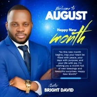 Blue Modern & Minimal Pastor New Month Message  Instagram Post Instagram-opslag template