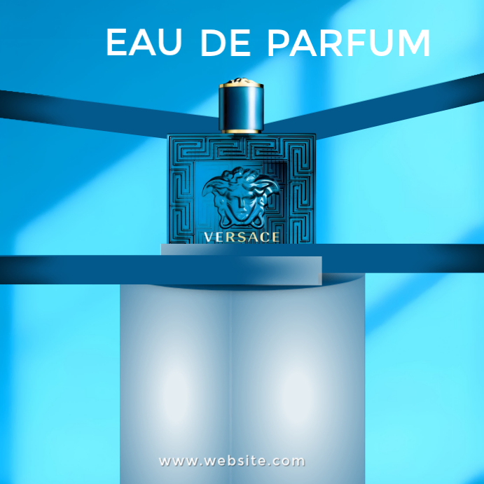 Blue Modern & Minimal Perfume Advertisement Square Template | PosterMyWall