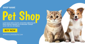 Blue Modern & Minimal Pet Shop Facebook Share template