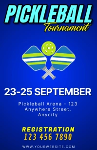 Blue Modern & Minimal Pickleball Tabloid Boulevardzeitung template