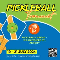 Blue Modern & Minimal Pickleball Tournament P Сообщение Instagram template