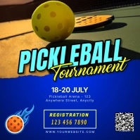 Blue Modern & Minimal Pickleball Tournament P Instagram Post template