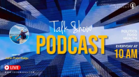 Blue Podcast Promotion งานแสดงผลงานแบบดิจิทัล Template