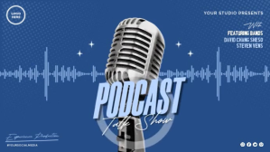 Blue Podcast Promotion Digitalt display Template