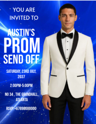 Blue Modern & Minimal Prom Send Off Flyer Folder (US Letter) template