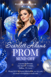 Blue Modern & Minimal Prom Send Off Poster template