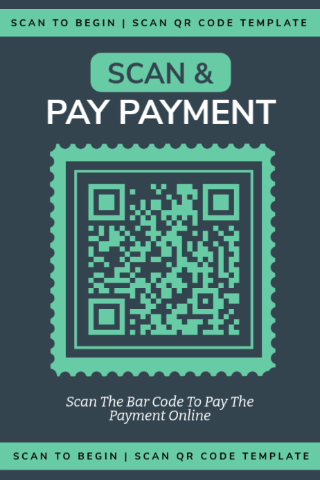 Plantilla de Blue Modern & Minimal QR Code Payment Poster | PosterMyWall