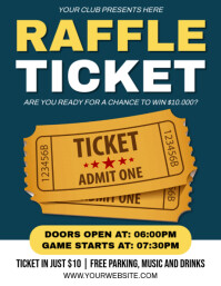 Blue Modern & Minimal Raffle Ticket Contest Flyer (us Letter) template