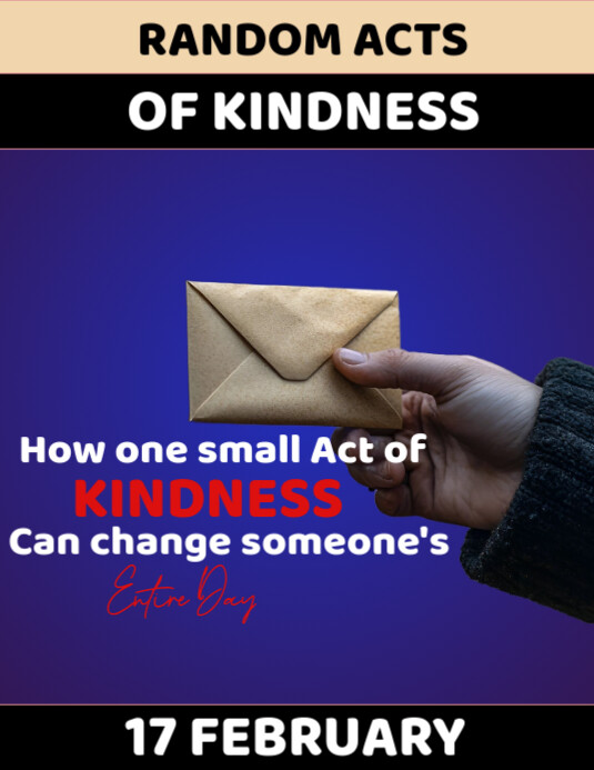Blue Modern & Minimal Random Act Of Kindness Flyer (us Letter) template