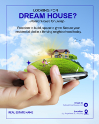 Niebieski Real Estate Advertisement Instagram Portrait Template